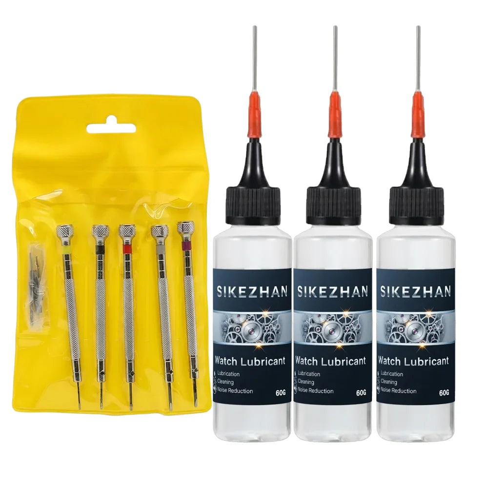 Watch Repair Tool Kit & Mechanical Watch Lubricant Oil Set