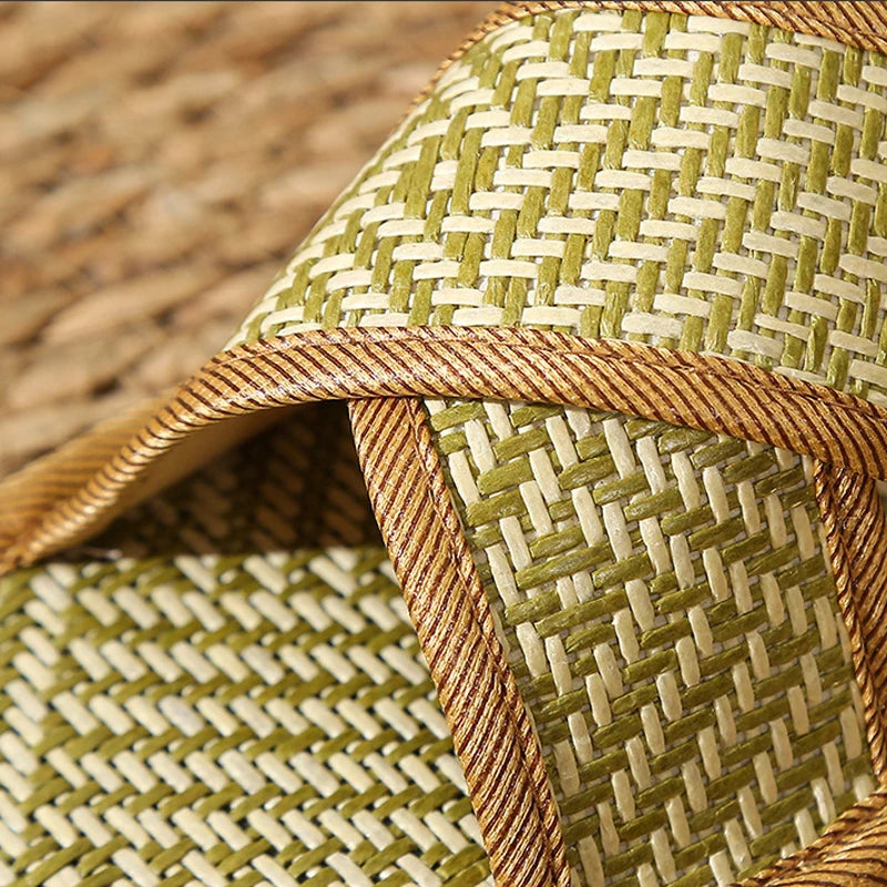Bamboo Woven Indoor Slippers | Anti-Slip Flat Slides Men & Women