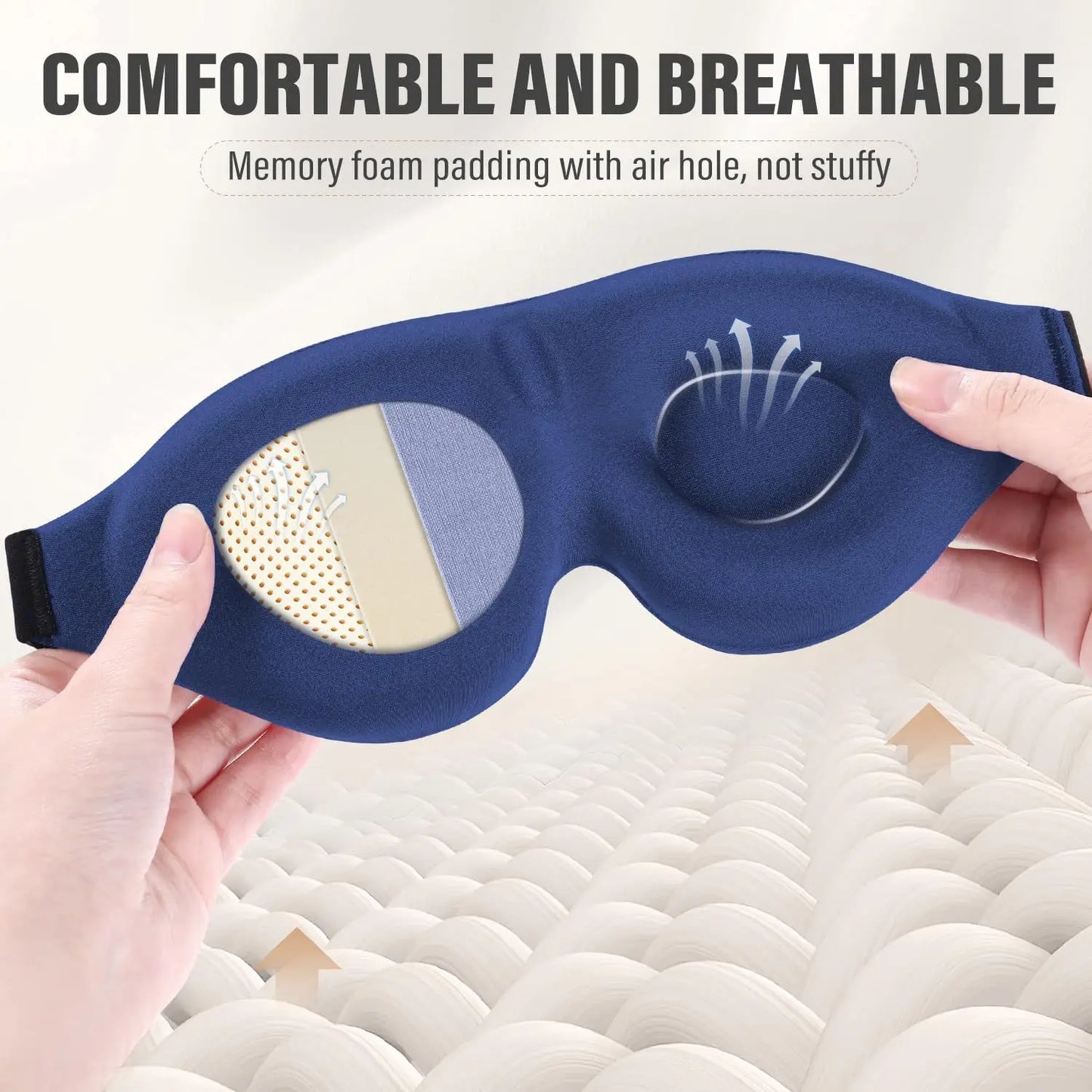 Eye Mask for Sleeping 3D Contoured Cup Blindfold Concave Molded Night Sleep Mask Block Out Light with Women Men Peaceful Pleasures Health and Wellness