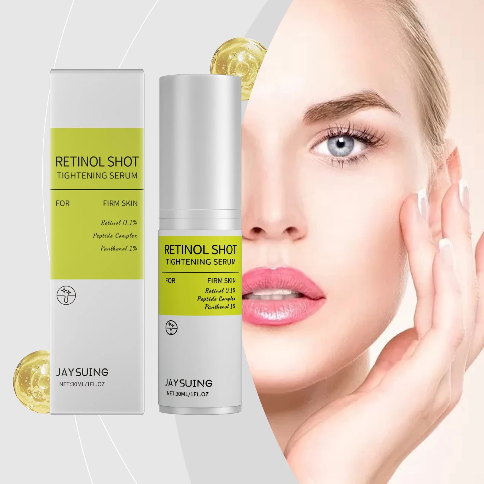 Retinol Firming Serum Anti-Wrinkle Shrink Pores Reduce Redness Sensitivity Brighten Skin Relieve Dryness Nourishing Face Essence Peaceful Pleasures Health and Wellness