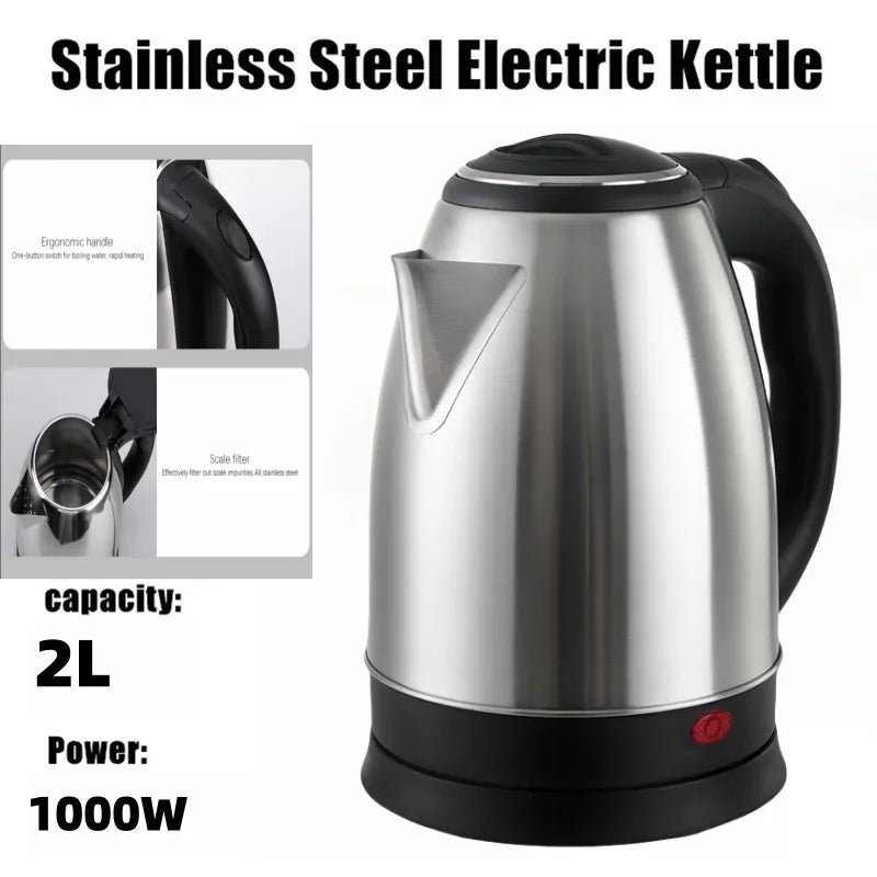 URGGU 2L Stainless Steel Electric Kettle | Coffee & Tea Boiler