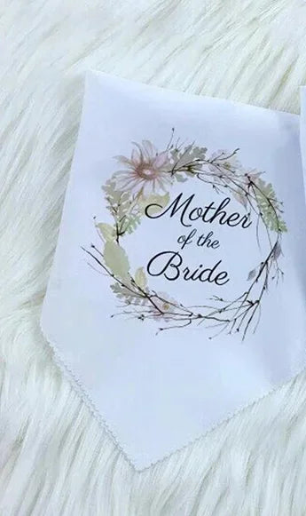 Mother & Father of the Bride Handkerchief | Wedding Gift Wedding Handkerchief Peaceful Pleasures Health and Wellness mother of the bride