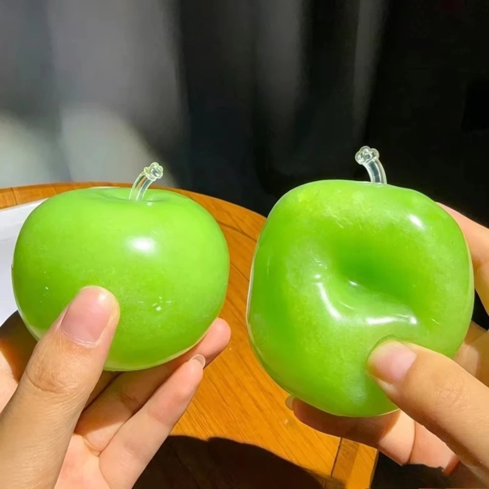 Green Apple Slushie Squishy Fidget Toy Crunchy Moldable Non-Bounce Sensory ADHD Stress Reliever Medium Grip Strength Slow Rising Peaceful Pleasures Health and Wellness