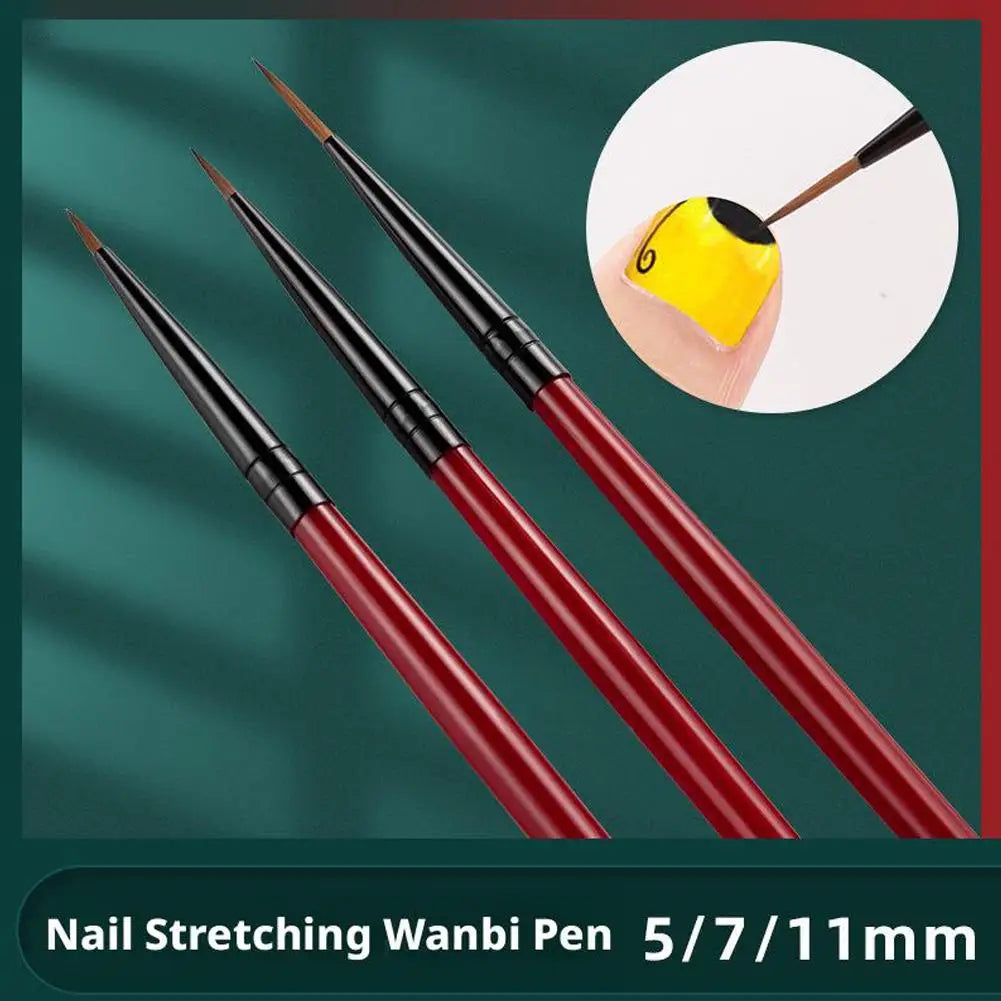 3-Piece Nail Art Liner Brush Set – Fine Striping & Detail Painting Brushes for UV Gel & Acrylic Nails Peaceful Pleasures Health and Wellness