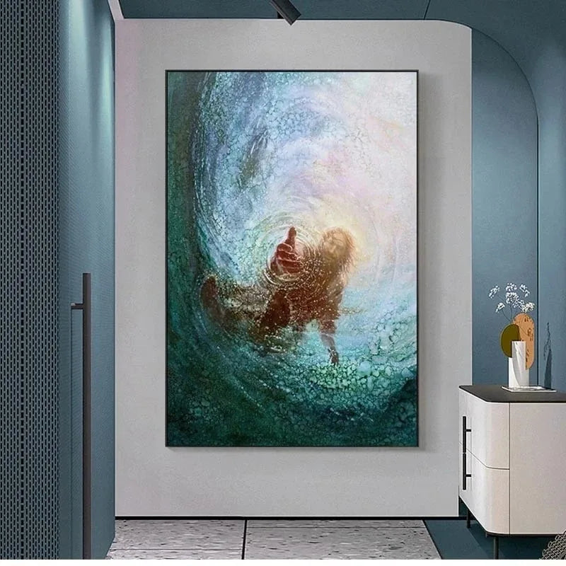 Hand of God Jesus Christian Canvas Wall Art | Unframed Print
