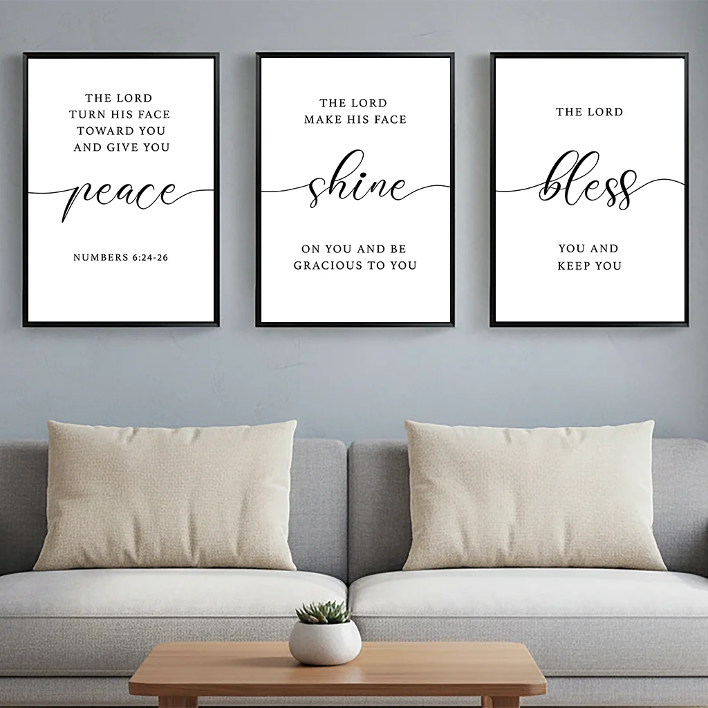 Christian Bible Verse Wall Art, Nordic Scripture Canvas Painting, Minimalist Poster Print for Office Bedroom Living Room Decor Peaceful Pleasures Health and Wellness