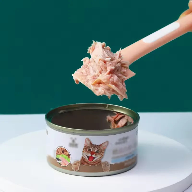 Pet Can Spoon & Lid Set | Cat Pattern, Food-Grade TPR