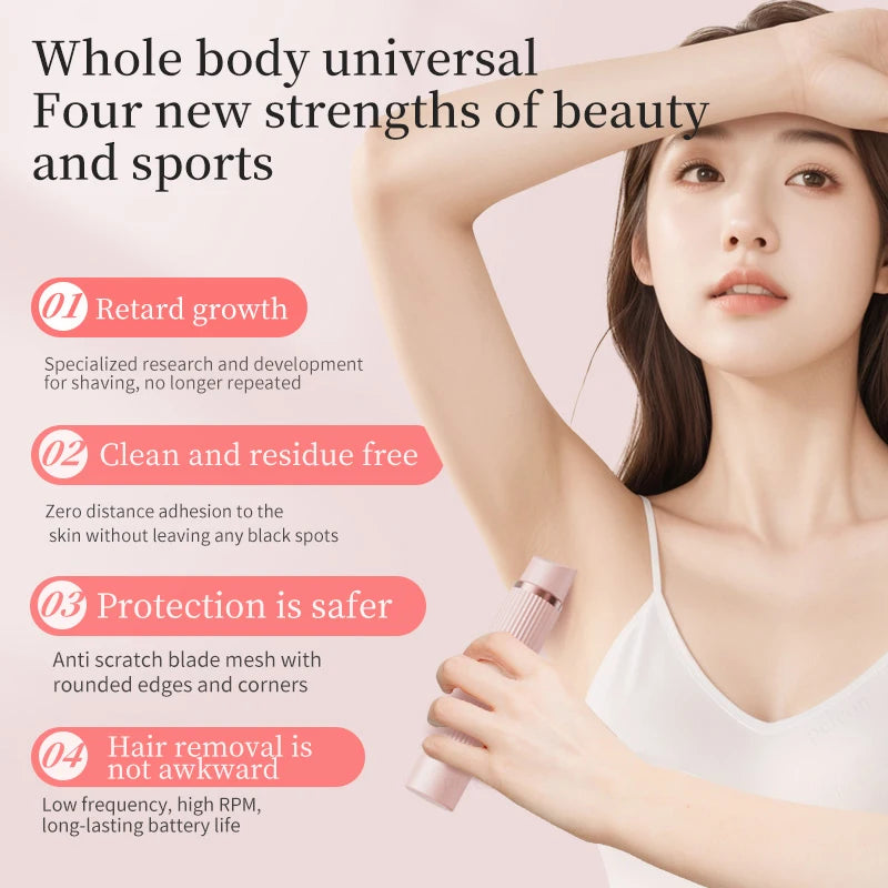 Electric Shaver for Women Female Epilator Electric Hair Removal 2 in 1 Woman's Razor for Body Legs Face Mustache Bikini Trimmer Peaceful Pleasures Health and Wellness
