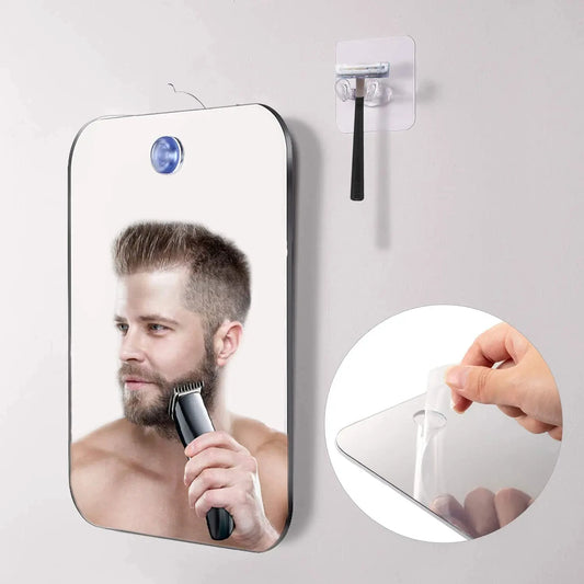 Acrylic Fog-Free Shower Mirror | Handheld Travel & Wall Mount Shower Travel Mirror Peaceful Pleasures Health and Wellness