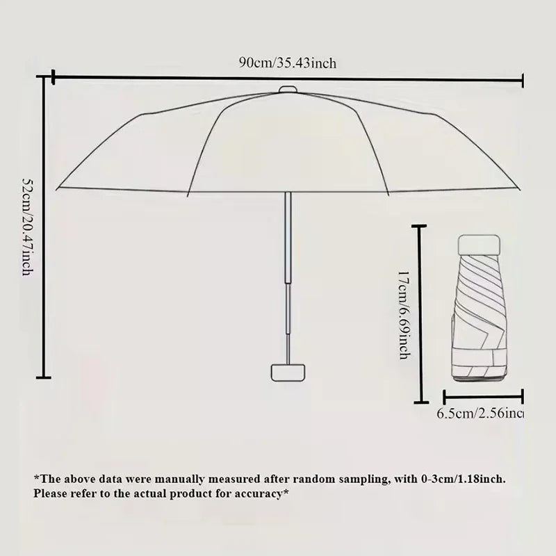 Mini Umbrella Capsule Umbrella Sunny And Rainy Dualuse Rainproof Sun Protection Outdoor Traveling Portable Parasol Umbrella Peaceful Pleasures Health and Wellness