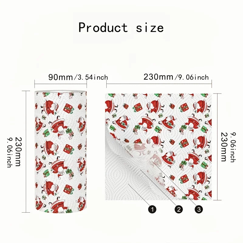 Christmas Paper Towels – Disposable Holiday Print, 48 Sheets