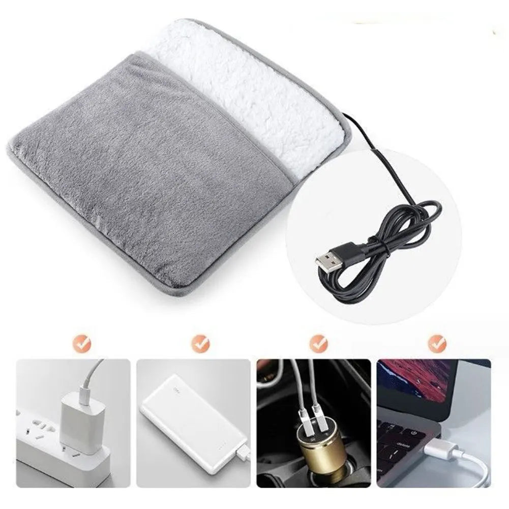 USB Electric Foot Warming Pad – Soft Plush Heated Foot Mat