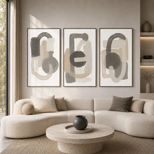 Abstract Wall Art Minimalist Geometric Canvas Painting Nordic Style Poster Prints for Bedroom Living Room Wall Decor Peaceful Pleasures Health and Wellness