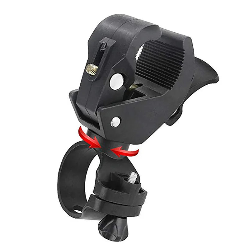 90/360° Rotating Bike Handlebar Flashlight Mount Clamp Holder