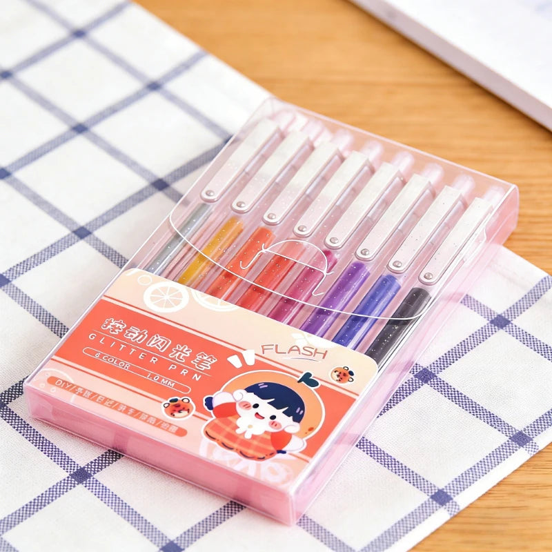 8 /24 Colors Color Press Flow Light Color Changing Fluorescent Pen Quick Drying Student Hand Account Marking Pen Peaceful Pleasures Health and Wellness
