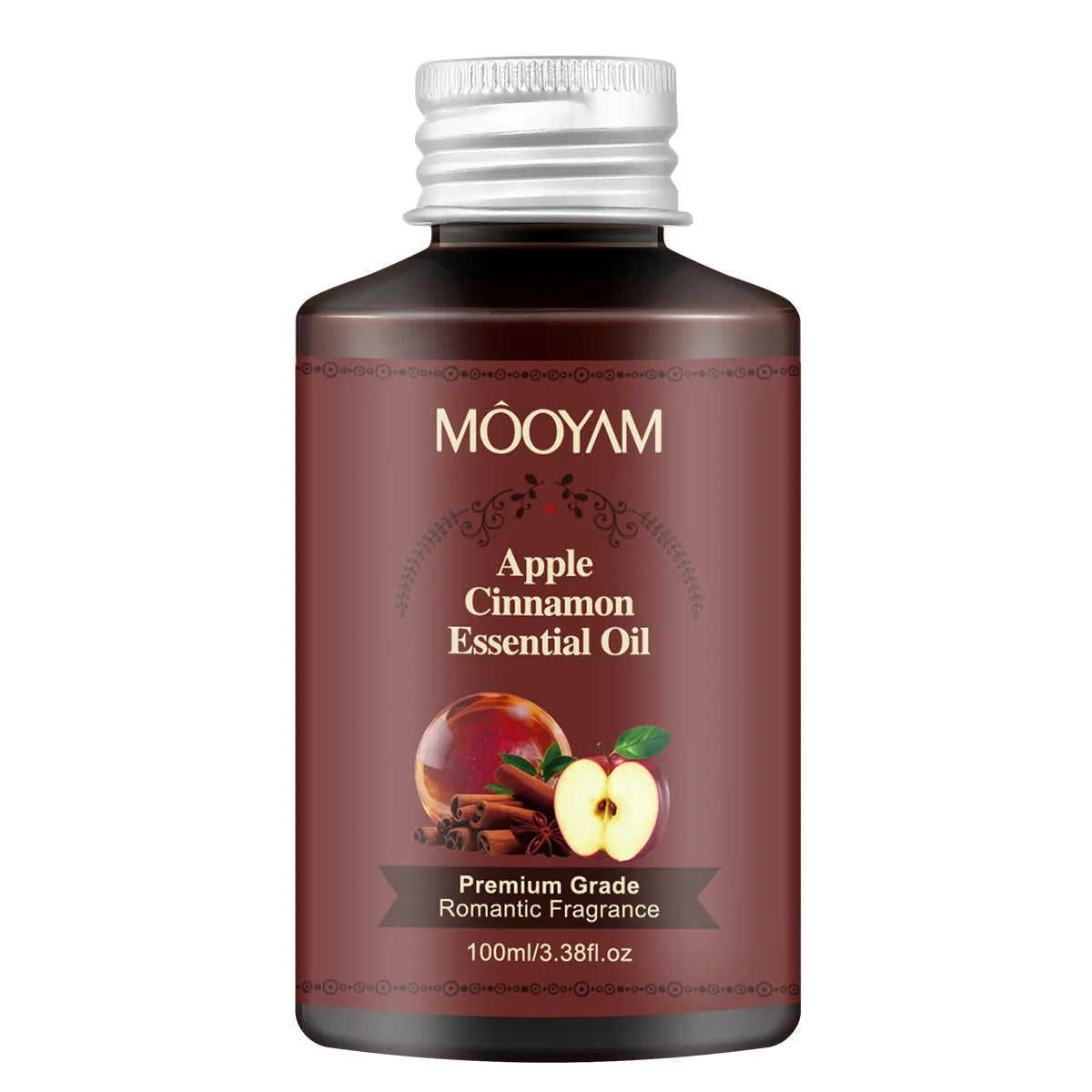 100ml Apple Cinnamon Massage Essential Oil Premium Grade Romatic Fragrance Moisturizing And Hydrating, For Use In Aromatherapy Peaceful Pleasures Health and Wellness