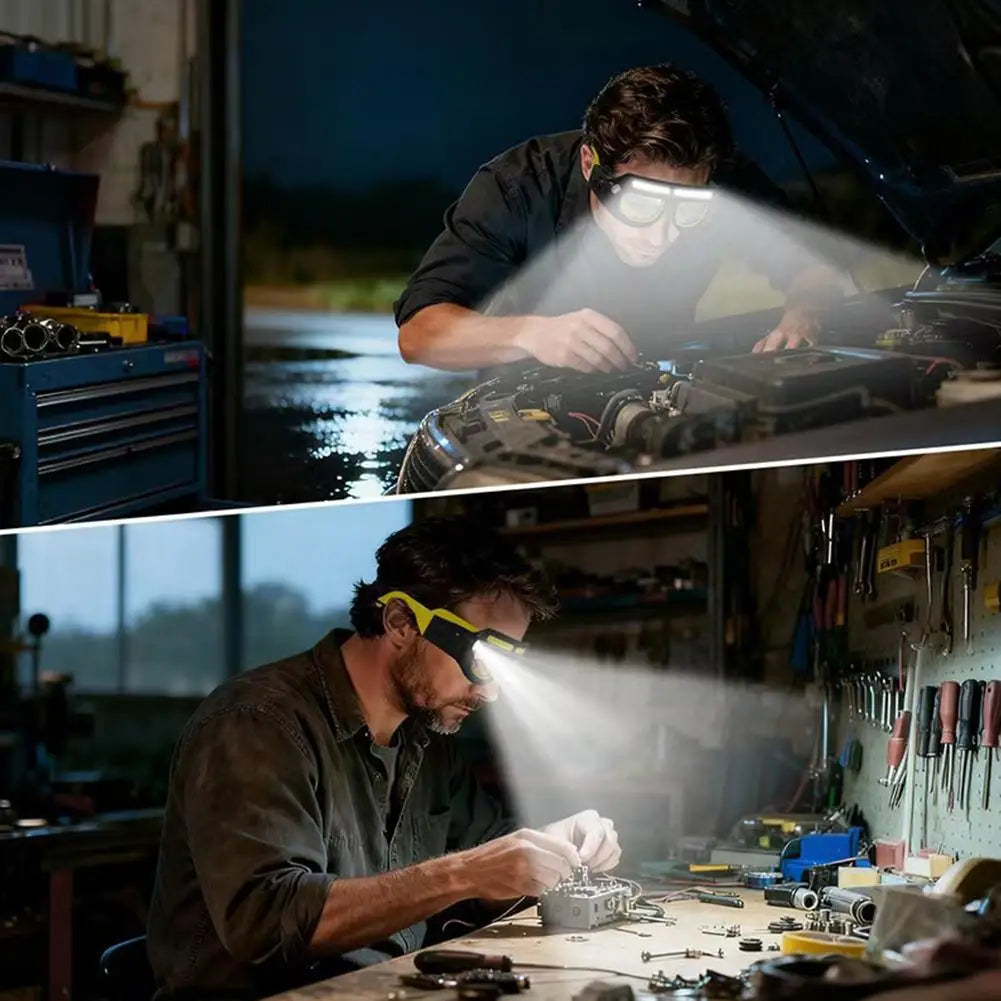 Rechargeable LED Headlamp Super Bright Headlight for Cycling,Night Fishing,Outdoor Work,Waterproof Windproof Eyeglass Head Torch Peaceful Pleasures Health and Wellness
