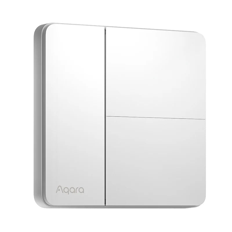 Aqara Smart Wall Switch Z1 More Control Zigbee 3.0 Compatible with Single Live/Neutral Wire Design Work With Mi home HomeKit APP Peaceful Pleasures Health and Wellness White-2 key