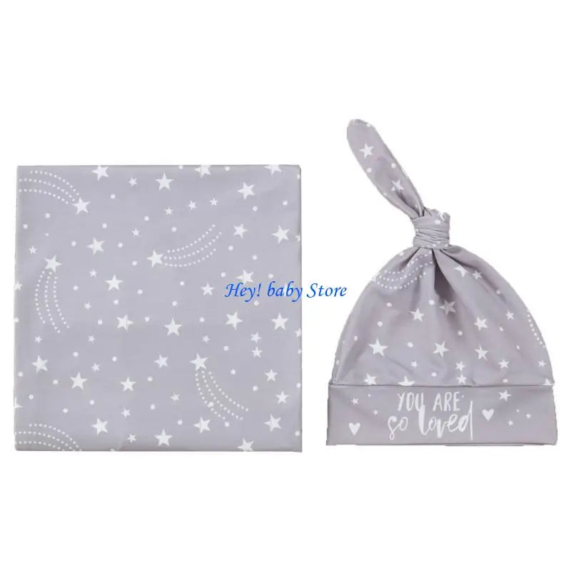 Bamboo Newborn Swaddle Blanket & Turban Hat Set | 25 Colors