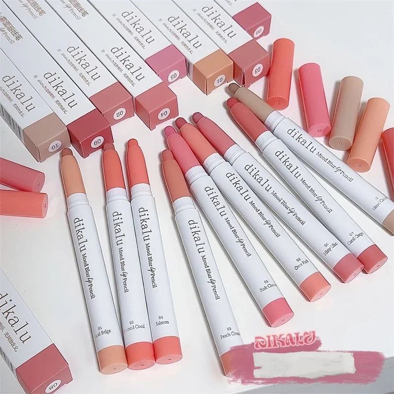 Waterproof Matte Lip Liner Pencil – Nude & Coral Pink, Long-Lasting