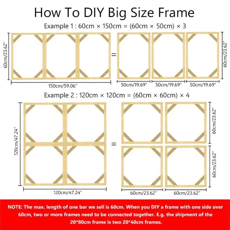 DIY Wood Canvas Stretcher Frame | Custom Sizes for Art & Posters Canvas Stretcher Frame Peaceful Pleasures Health and Wellness