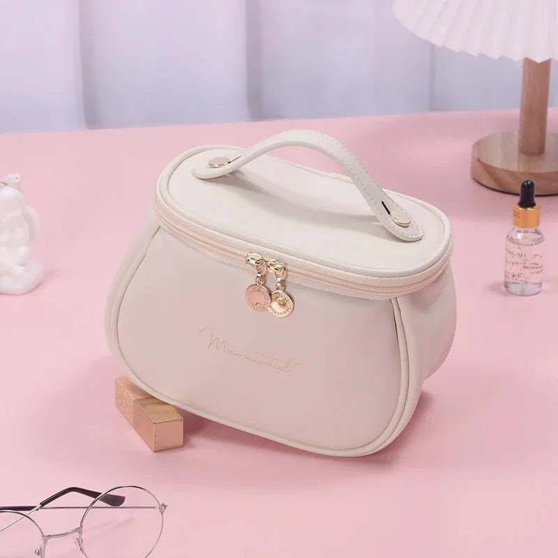 2026 New PU Leather Cosmetic Bag For Women Multi-Functional Portable Travel Storage Makeup Case Female Toiletry Kit Bag YUZI Peaceful Pleasures Health and Wellness