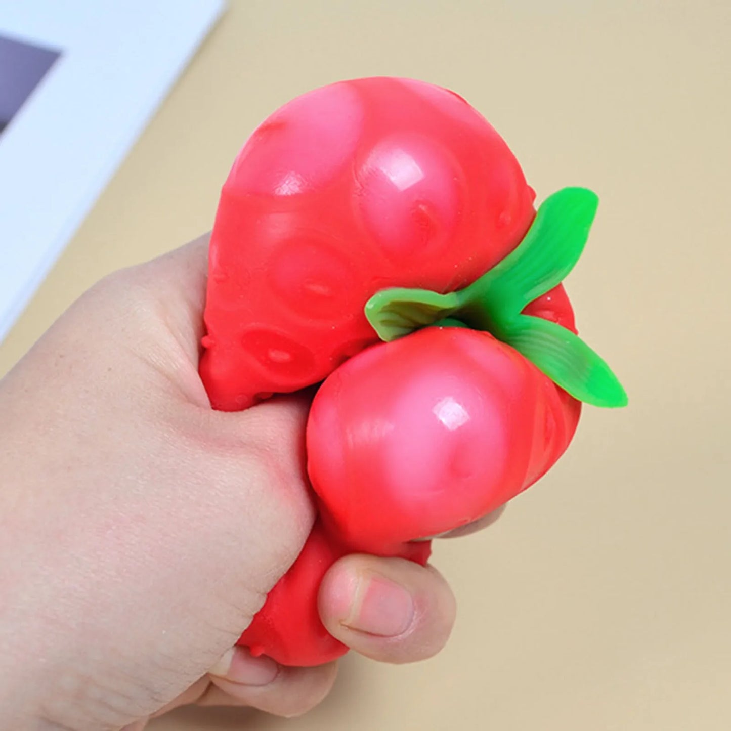 Soft Strawberry Fruit Squishy Toy – Slow Rising Stress Relief for Kids & Adults, Squeeze Anti-Anxiety Sensory Fidget Toy Peaceful Pleasures Health and Wellness