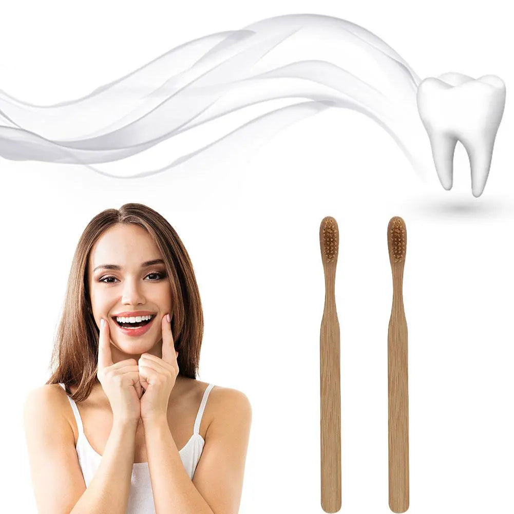 Bamboo Toothbrush Set | Soft Bristle, Eco-Friendly 1 or 10 Pack