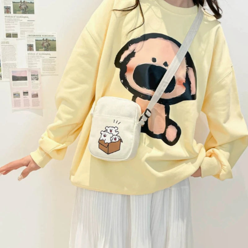 Exercise Fashion Phone Storage Pouch for Men Women Anime Cartoon Cute Money Bag Students Portable Goodlooking Shoulder Bags Gift Peaceful Pleasures Health and Wellness