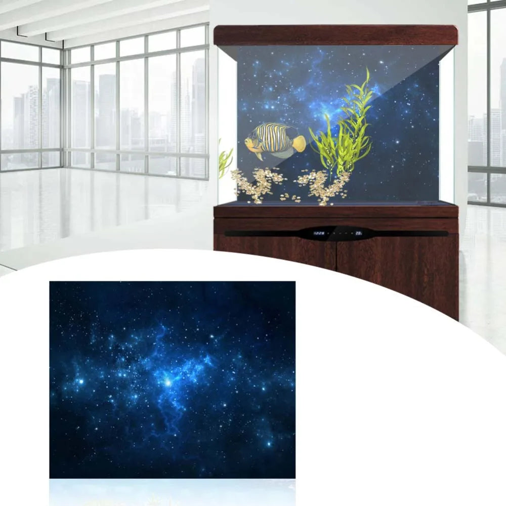 Galaxy Space PVC Adhesive Fish Tank Background Poster