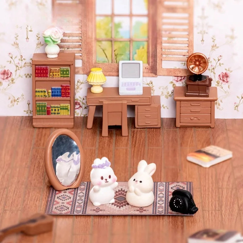 1PCS Dollhouse Miniature Furniture Mini Furnishing Bed Sofa Chair Scene Model Micro Landscape Fairy Garden Ornament Kids Gifts Peaceful Pleasures Health and Wellness
