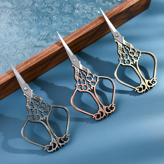 Vintage Retro Scissors Embroidery Stainless Steel Tip Sewing Shears Handicraft DIY Tools For Antique Handicraft Sewing Tools Peaceful Pleasures Health and Wellness