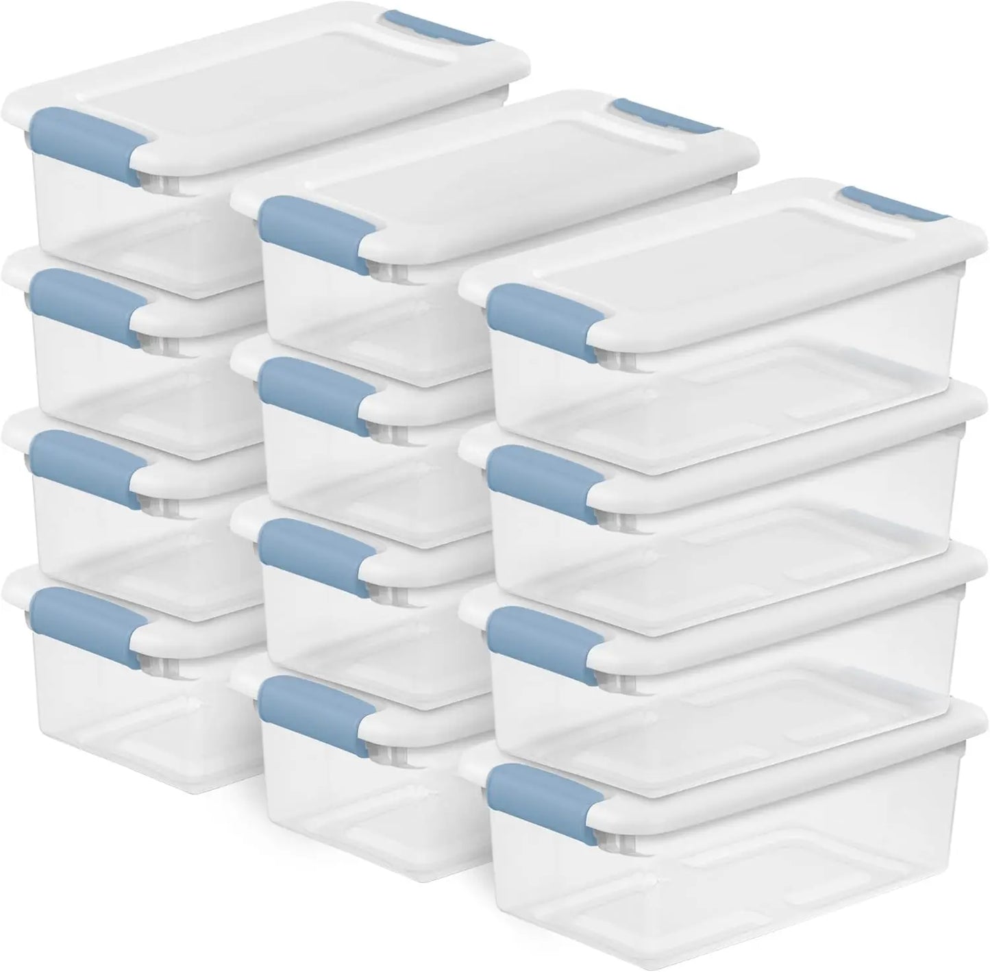 12-Pack Clear Storage Boxes with Lids – 6 Qt, Stackable, Under-Bed Peaceful Pleasures Health and Wellness United States