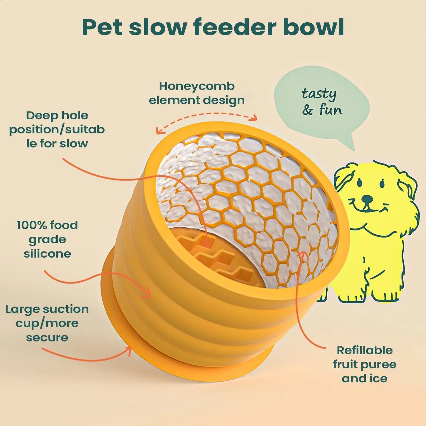 Silicone Slow Feeder Dog & Cat Bowl | Anti-Slip Maze Dish