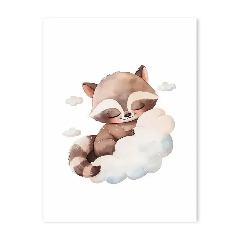Cute Animal Canvas Wall Art for Kids Bedroom & Nursery