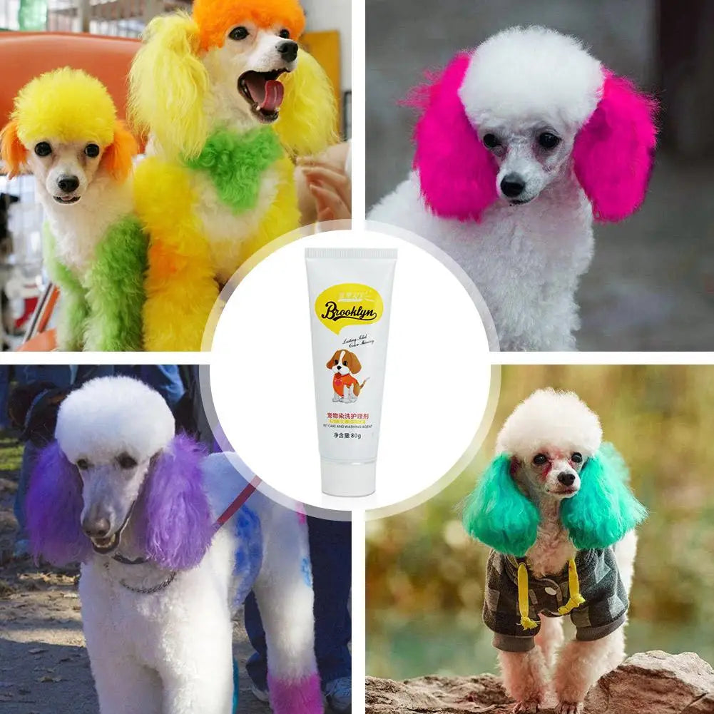 80g Pet Dog Cat Animals Hair Coloring Dyestuffs Dyeing Pigment Agent Supplies Peaceful Pleasures Health and Wellness