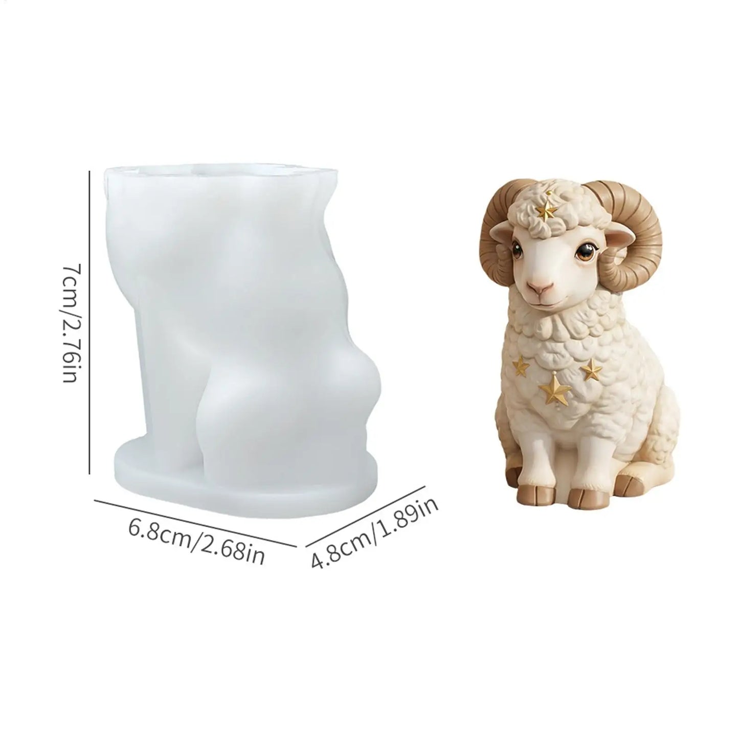 Silicone Sheep Candle Mold Lamb Candle Making Supplies Realistic Lamb Wax Mold for Soap Plaster Ornament Resin Craft Clay Peaceful Pleasures Health and Wellness