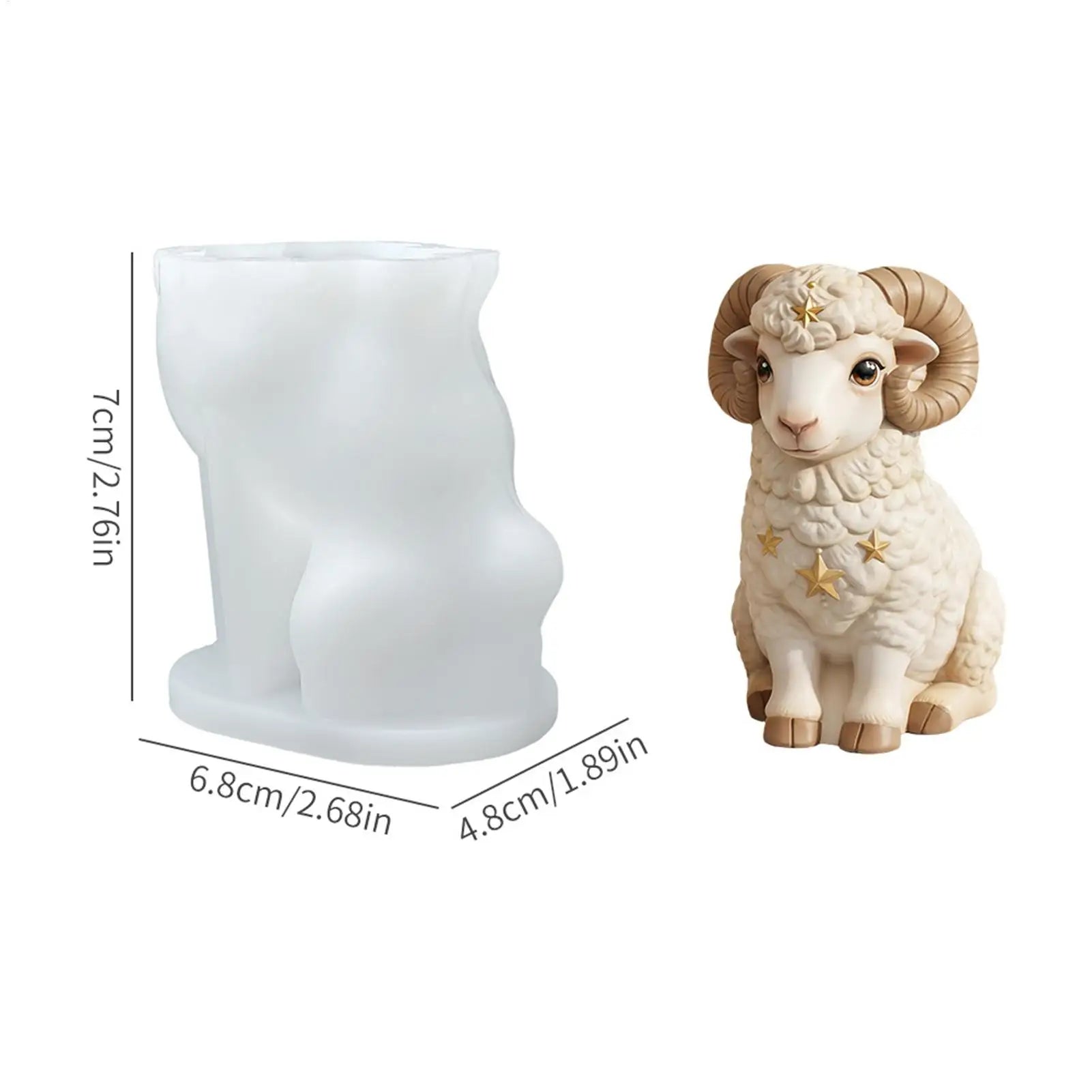 Silicone Sheep Candle Mold Lamb Candle Making Supplies Realistic Lamb Wax Mold for Soap Plaster Ornament Resin Craft Clay Peaceful Pleasures Health and Wellness