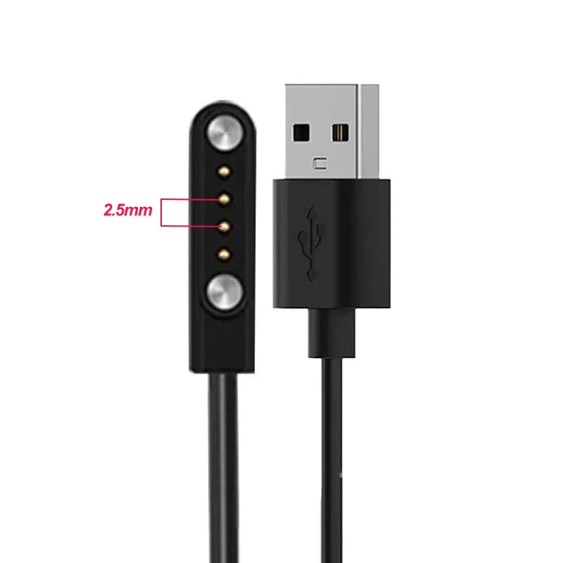 Charging Cable for Magnetic Smartwatches Featuring a 2-Pin/4Pin USB Connector, with a Secure Magnetic Connection Peaceful Pleasures Health and Wellness