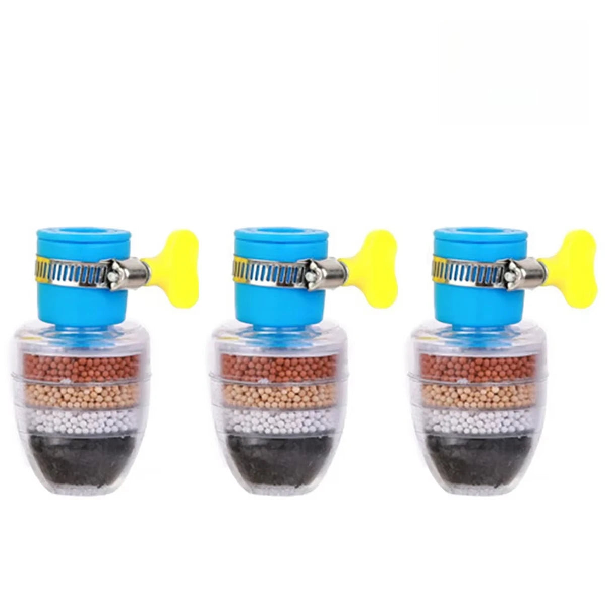 6 Layers Faucet Water Filter Tap Purifier 360° Rotatable Coconut Charcoal Nozzle for Faucet Kitchen Household Water Filter Peaceful Pleasures Health and Wellness 3pcs blue