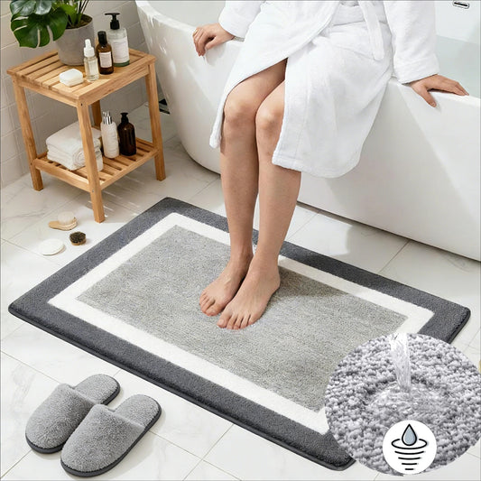 Plush Bathroom Rugs Soft Super Absorbent Microfiber Bath Non-slip Mats Machine Washable Shaggy Carpeta Shower Foot Floor Mat Peaceful Pleasures Health and Wellness