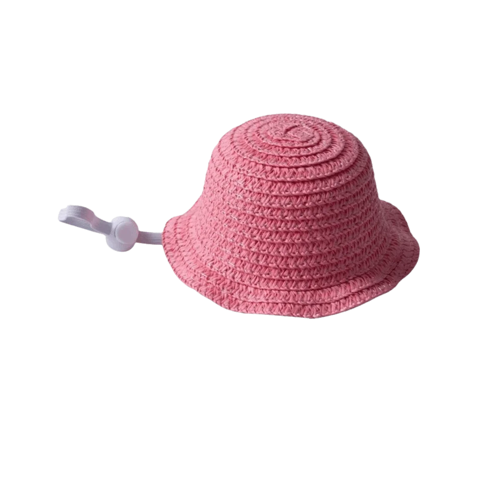 Adjustable Pet Straw Hat | Wide Brim Dog Sun Cap & Photo Prop