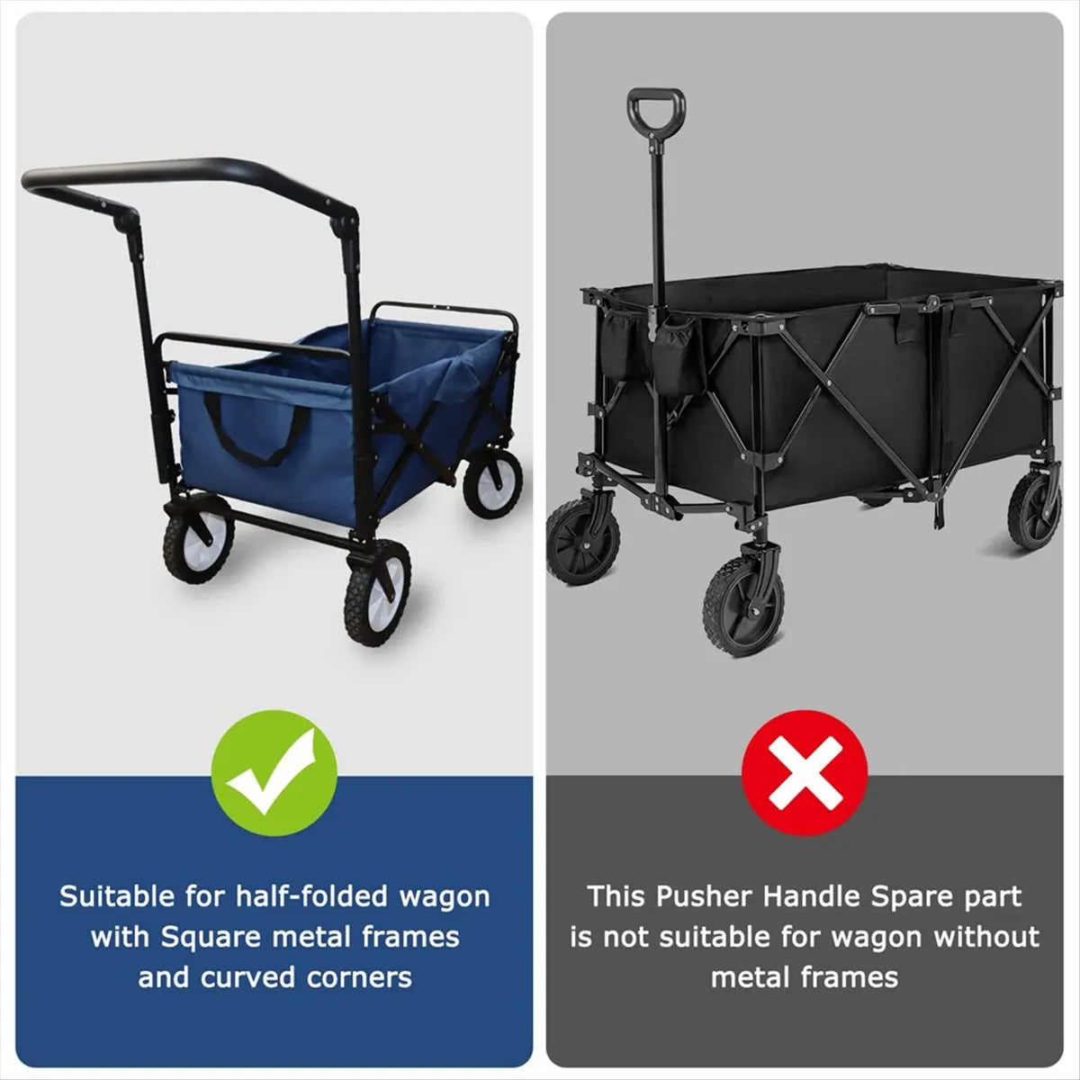 Foldable Cart Push Handle – Extendable Trolley Replacement Part Peaceful Pleasures Health and Wellness