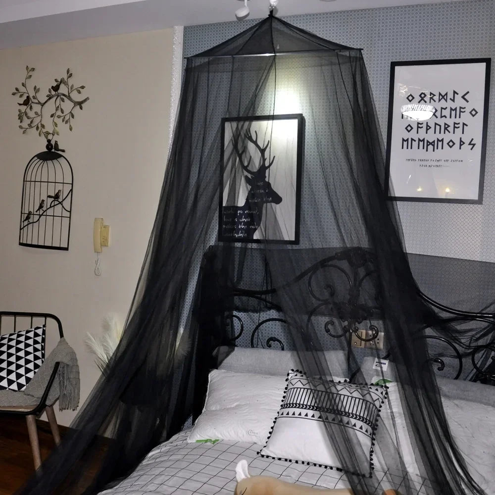 Summer Mosquito Prevention Dome Hanging Mosquito Nets Girls Princess Bed Mosquito Net Fabric Curtain Tent Kids Room Decoration Peaceful Pleasures Health and Wellness black 60X250X900CM