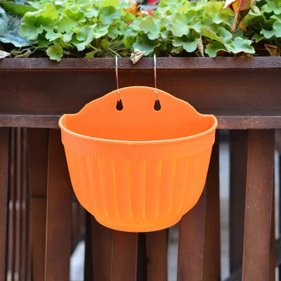 Wall Mounted Plastic Flowerpot Resin Gardening Colored Green