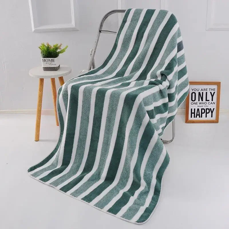 Soft Absorbent Microfiber Large Bath Towels for Men & Women Bath Towels Peaceful Pleasures Health and Wellness green 70X140cm