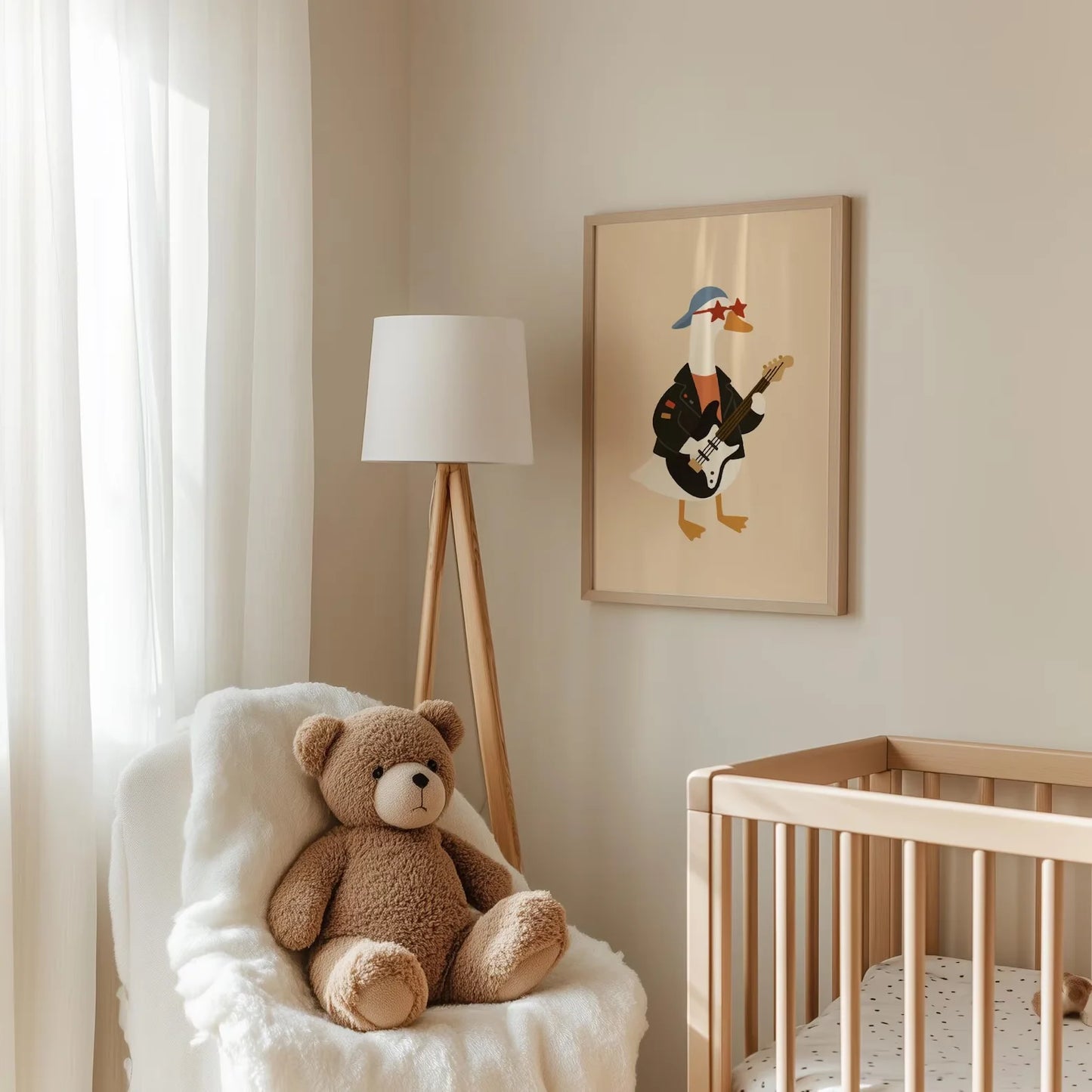 Rocker Duck Canvas Wall Art | Baby Boy Nursery Kids Room Decor