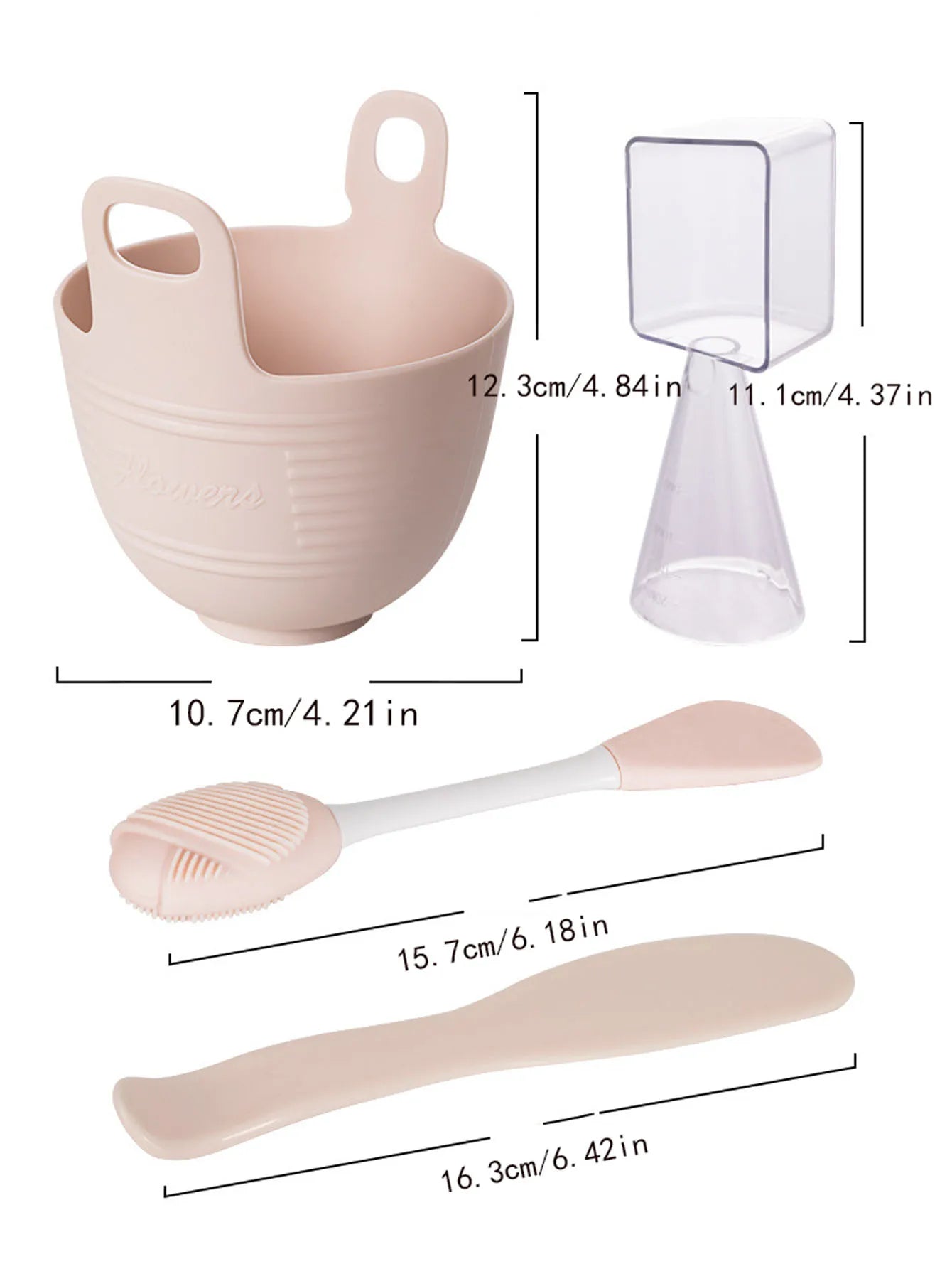 Silicon Mask Bowl Mixing Bowl Set DIY Homemade Face Mask with Double-Ended Massage Brush Peaceful Pleasures Health and Wellness