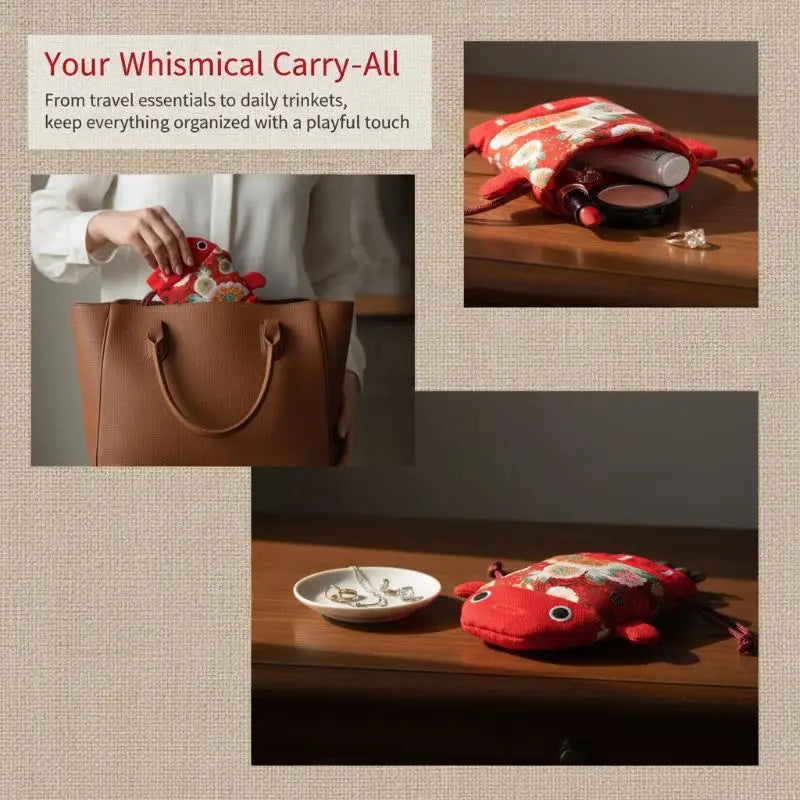Goldfish Canvas Drawstring Bag – Lucky Tote for Women