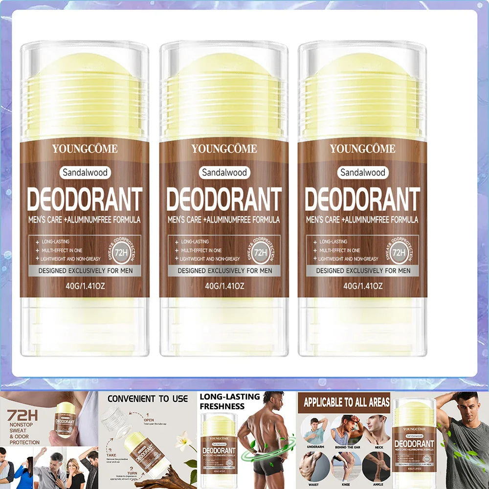 YOUNGCOME Men's Sandalwood Deodorant Stick 40g | Antiperspirant